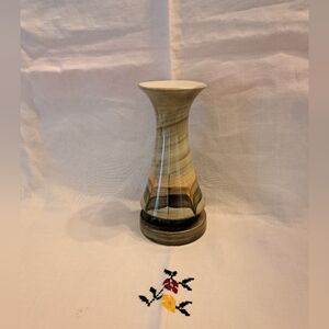 Vintage Hand Painted Olive Green Ceramic Vase - Home Accents